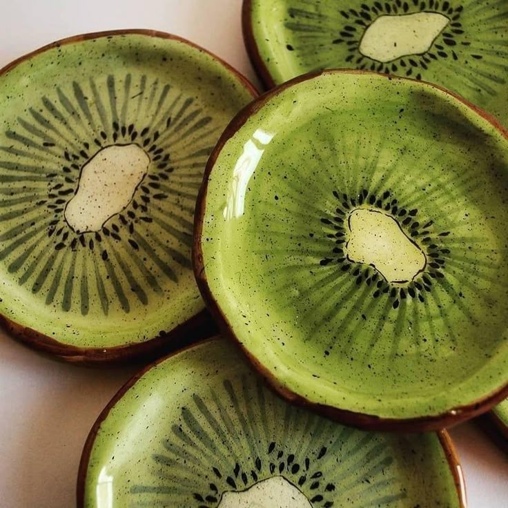 fruit collection kiwi plates by federica massimi, set of 4